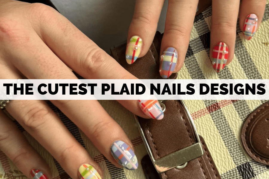 plaid nails
